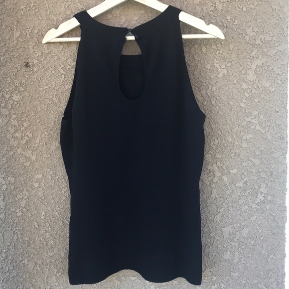 WHBM Dressy Rhinestone Detail Halter Black knit top size L - Picture 4 of 6